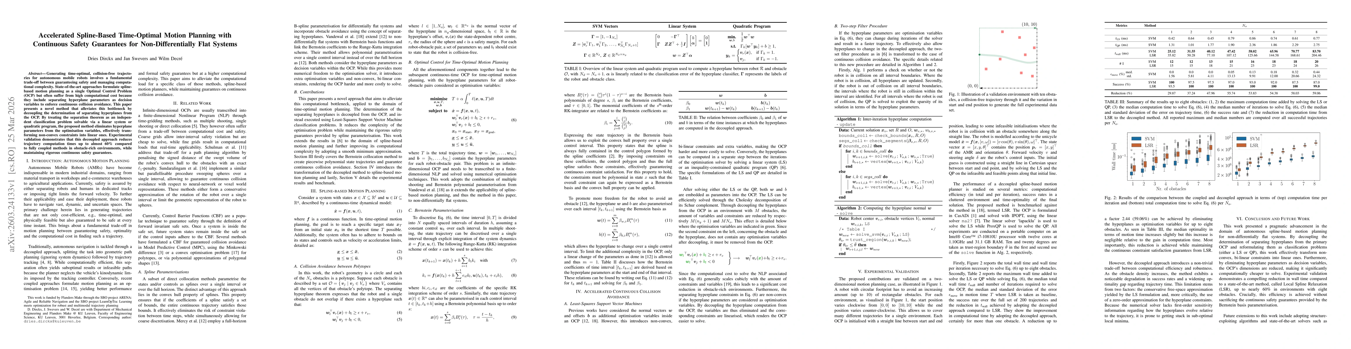 Thumbnail for Accelerated Spline-Based Time-Optimal Motion Planning with Continuous Safety Guarantees for Non-Differentially Flat Systems