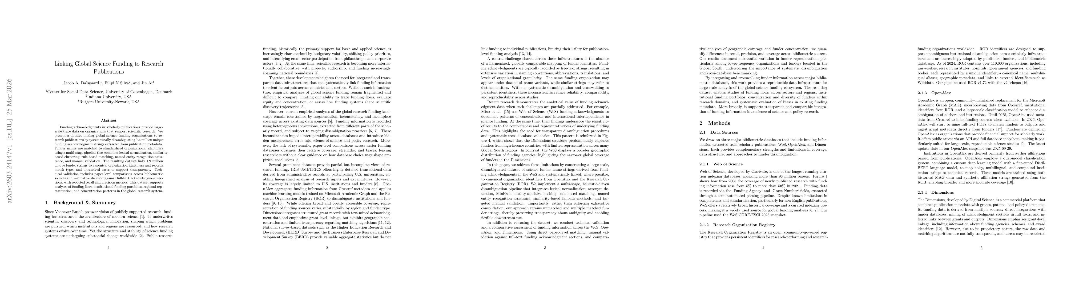 Thumbnail for Linking Global Science Funding to Research Publications