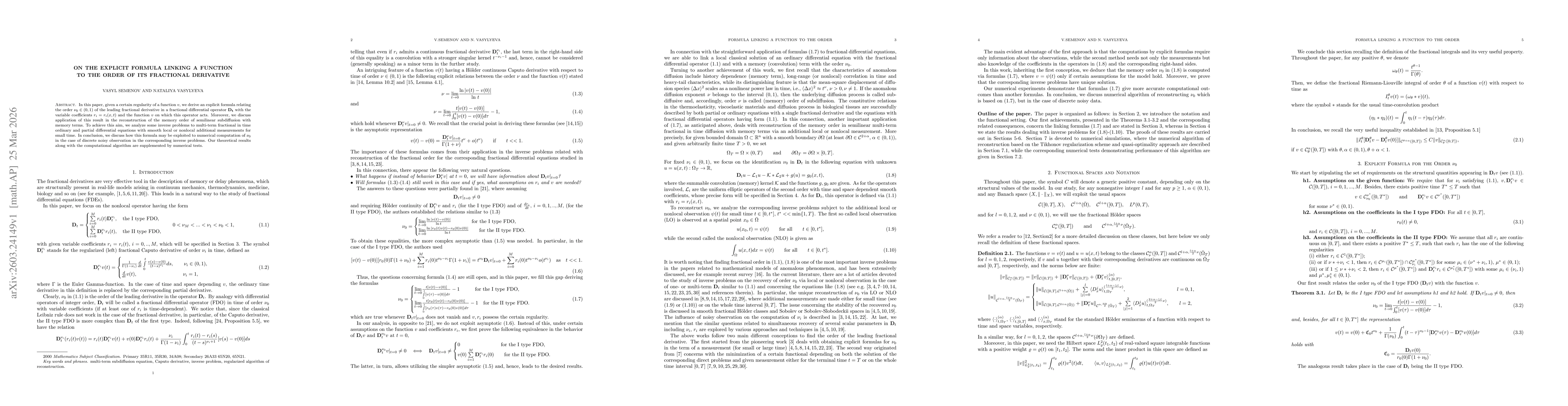 Thumbnail for On the explicit formula linking a function to the order of its fractional derivative