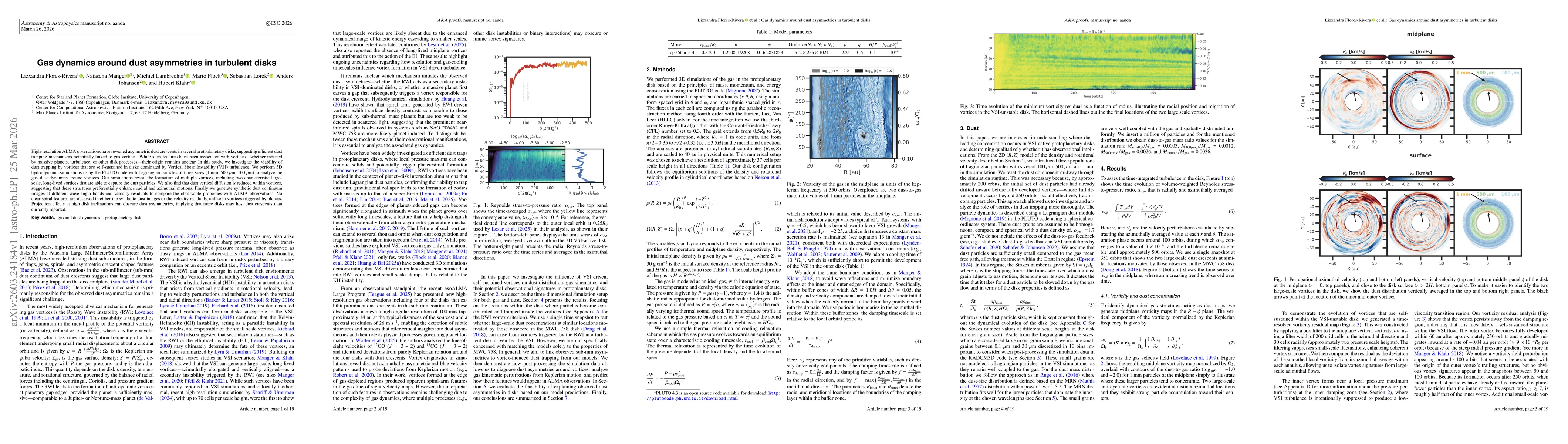 Thumbnail for Gas dynamics around dust asymmetries in turbulent disks