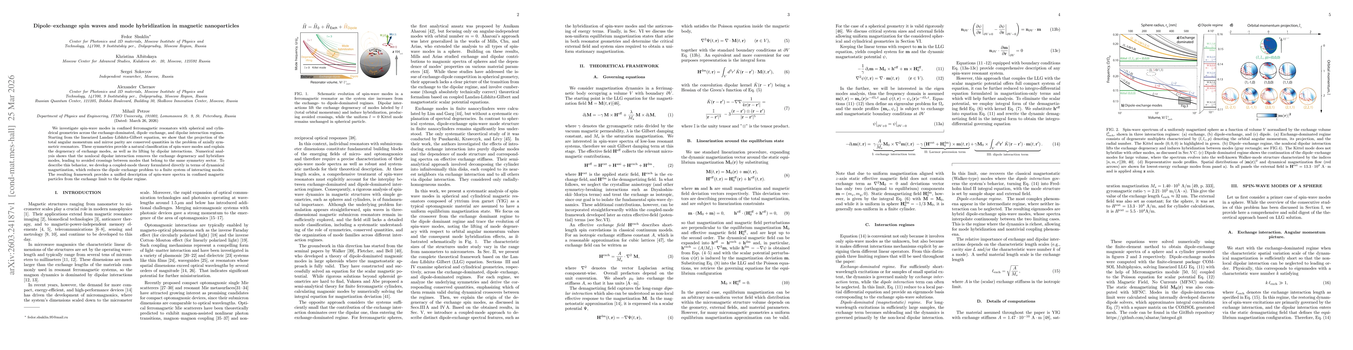 Thumbnail for Dipole-exchange spin waves and mode hybridization in magnetic nanoparticles