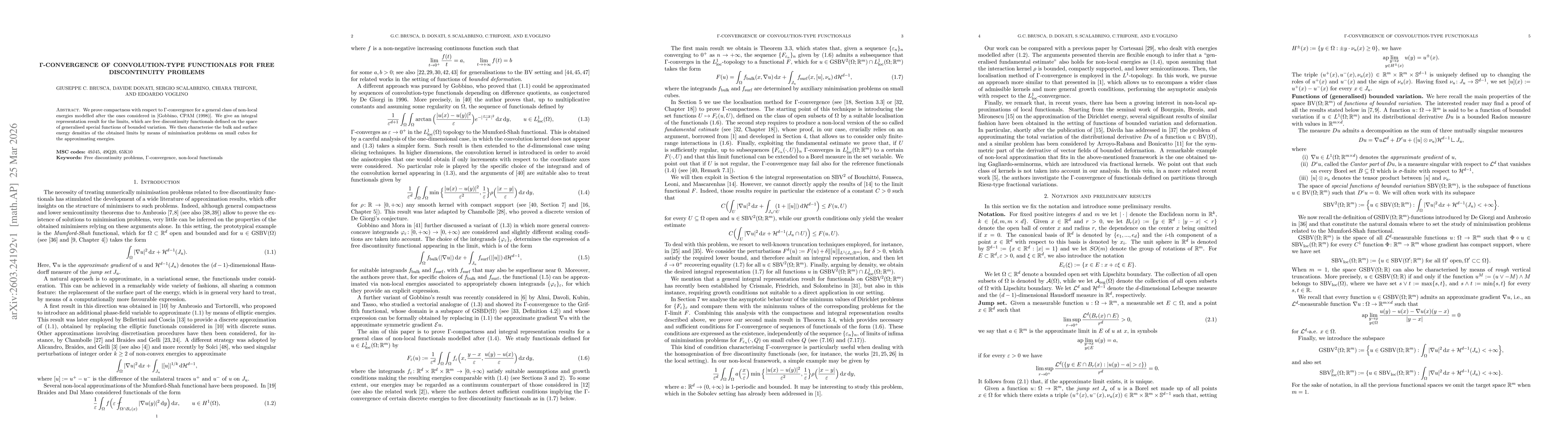 Thumbnail for $Γ$-convergence of convolution-type functionals for free discontinuity problems