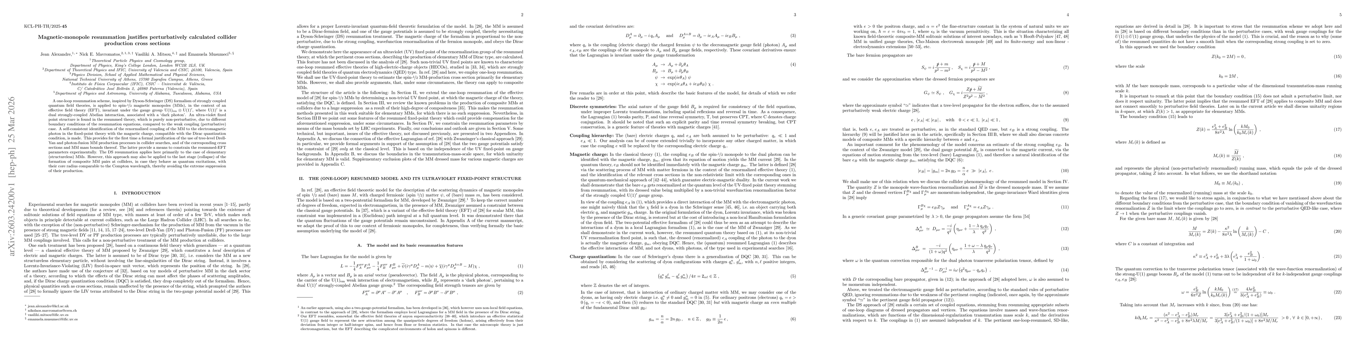 Thumbnail for Magnetic-monopole resummation justifies perturbatively calculated collider production cross sections