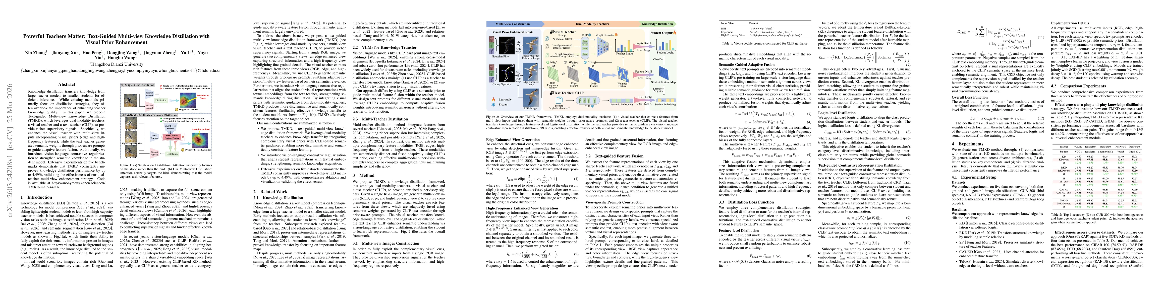 Thumbnail for Powerful Teachers Matter: Text-Guided Multi-view Knowledge Distillation with Visual Prior Enhancement