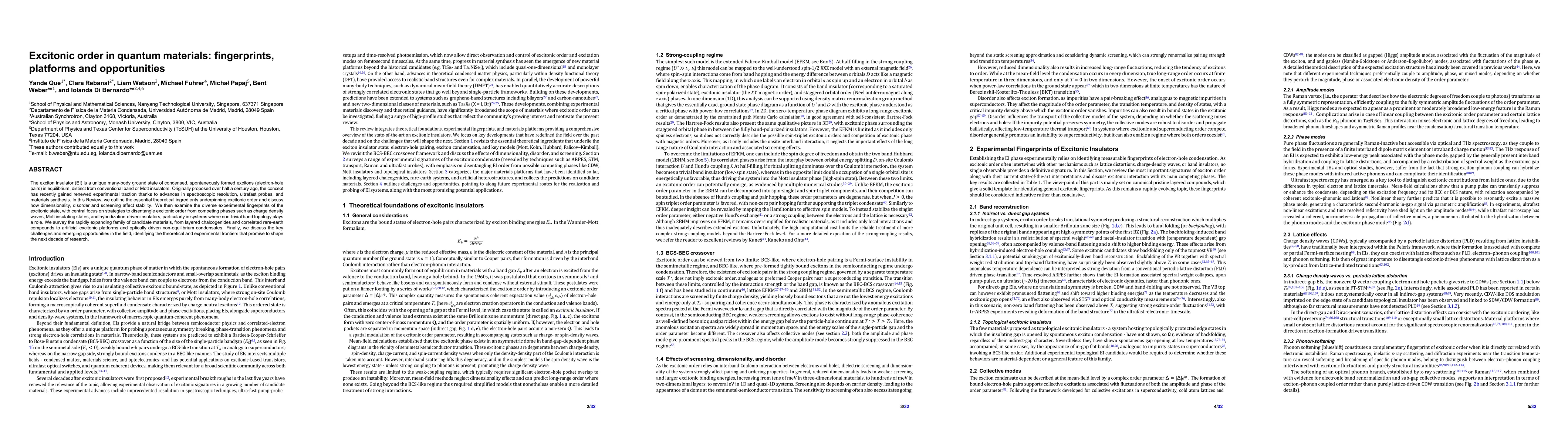 Thumbnail for Excitonic order in quantum materials: fingerprints, platforms and opportunities