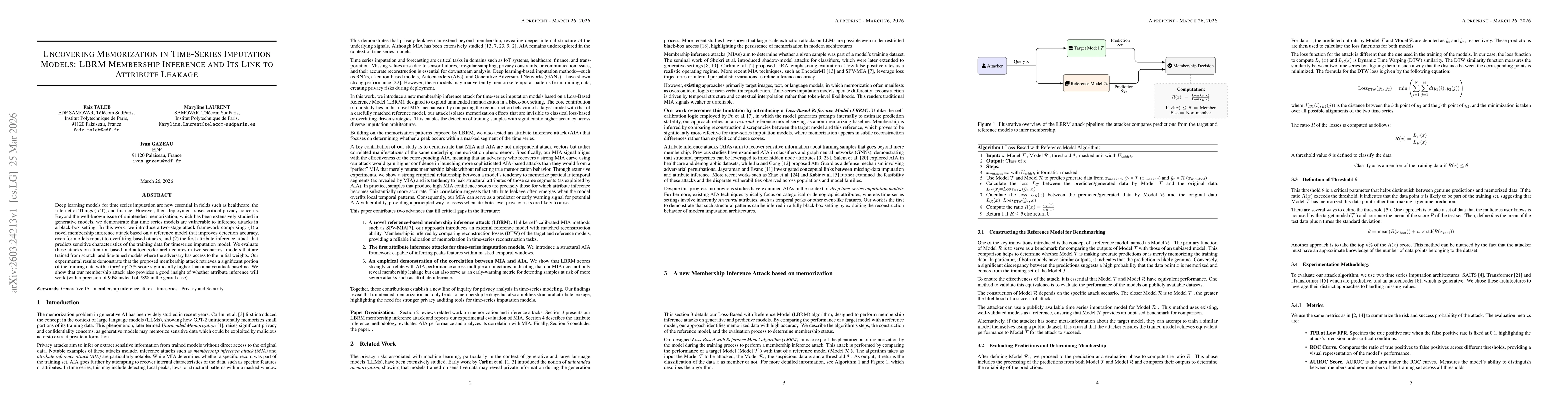 Thumbnail for Uncovering Memorization in Timeseries Imputation models: LBRM Membership Inference and its link to attribute Leakage