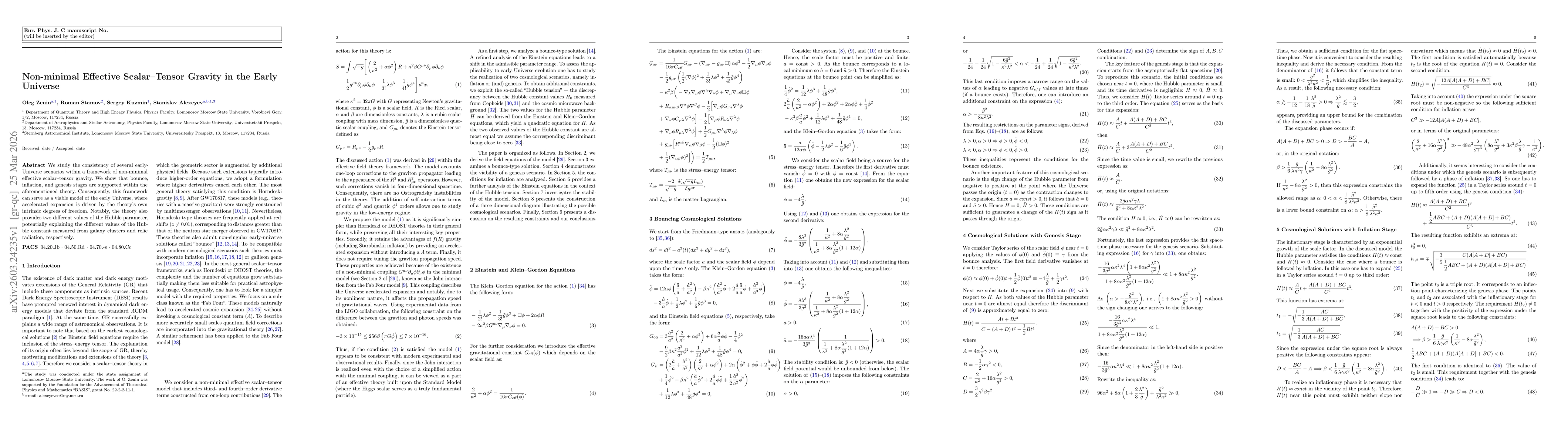 Thumbnail for Non-minimal Effective Scalar-Tensor Gravity in the Early Universe