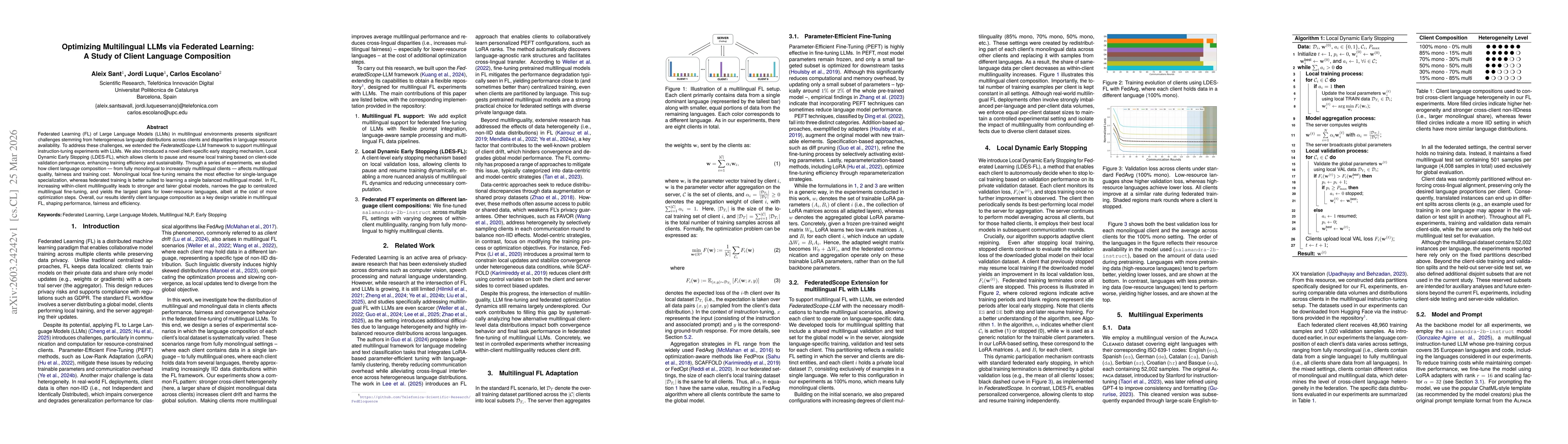 Thumbnail for Optimizing Multilingual LLMs via Federated Learning: A Study of Client Language Composition