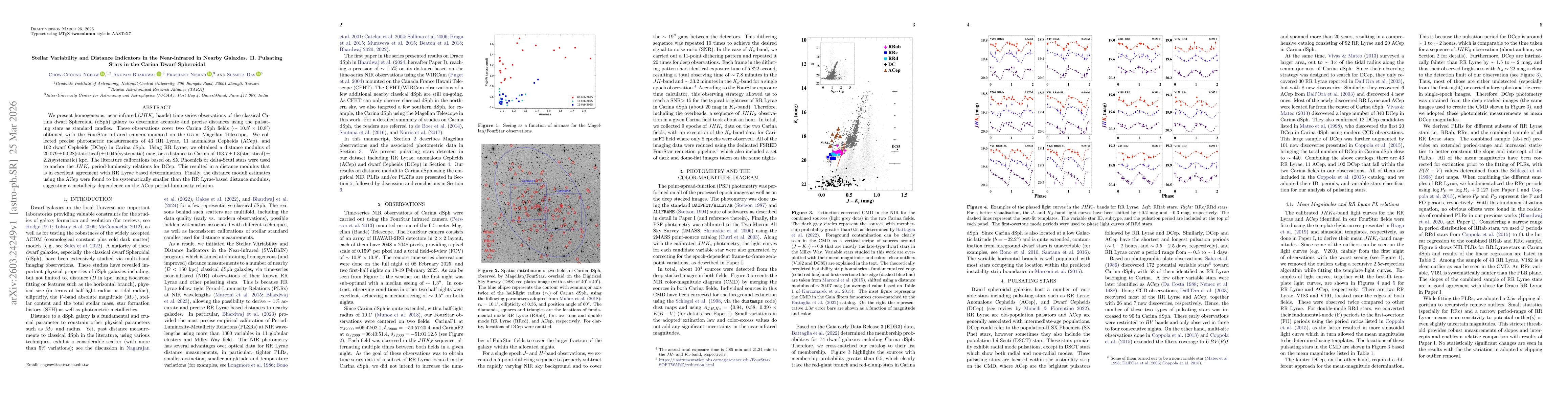 Thumbnail for Stellar Variability and Distance Indicators in the Near-infrared in Nearby Galaxies. II. Pulsating Stars in the Carina Dwarf Spheroidal