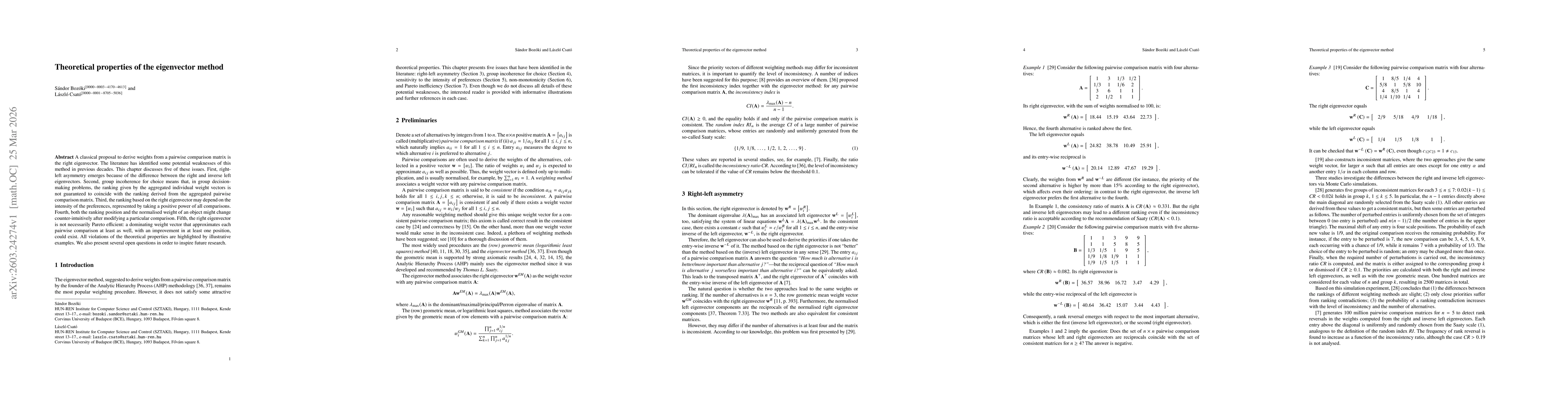 Thumbnail for Theoretical properties of the eigenvector method