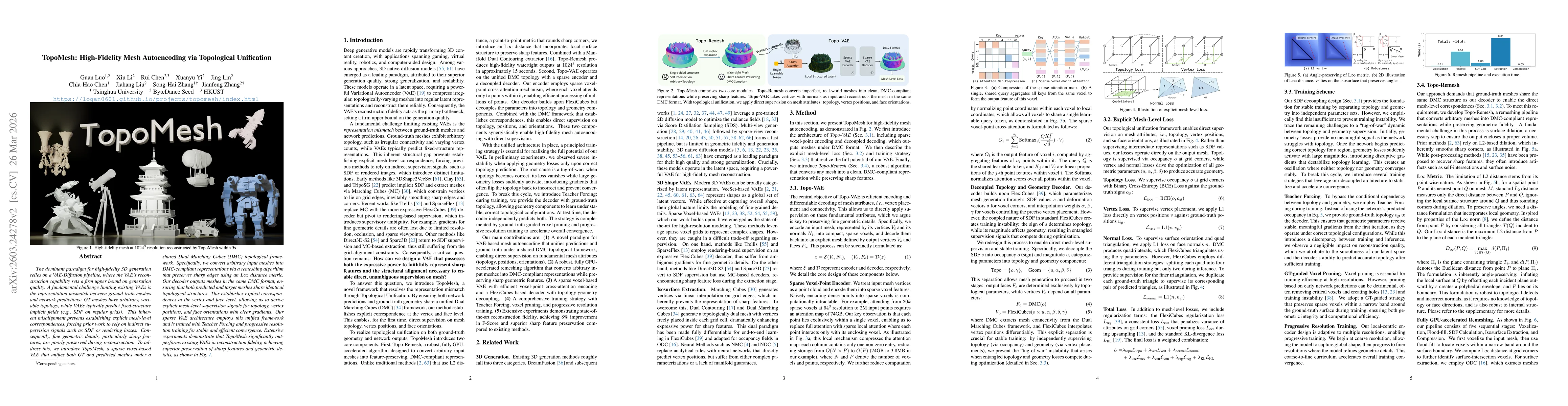 Thumbnail for TopoMesh: High-Fidelity Mesh Autoencoding via Topological Unification