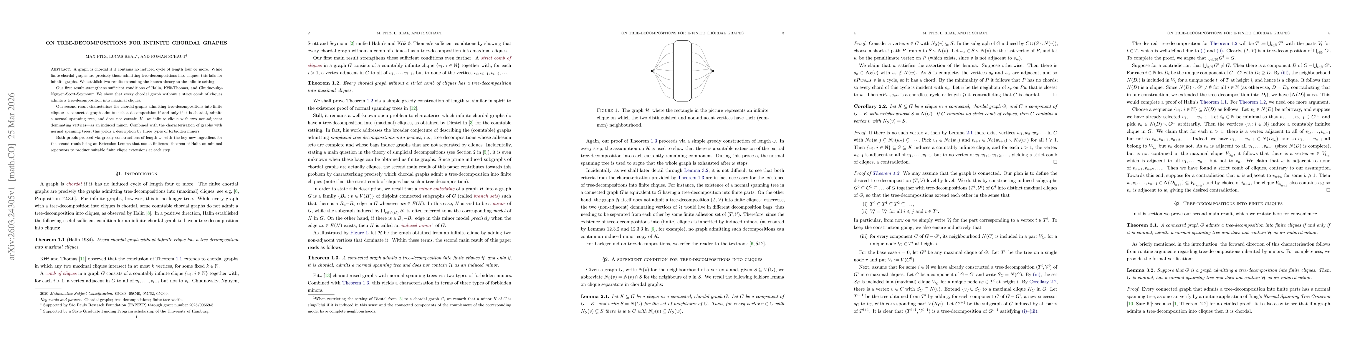 Thumbnail for On tree-decompositions for infinite chordal graphs
