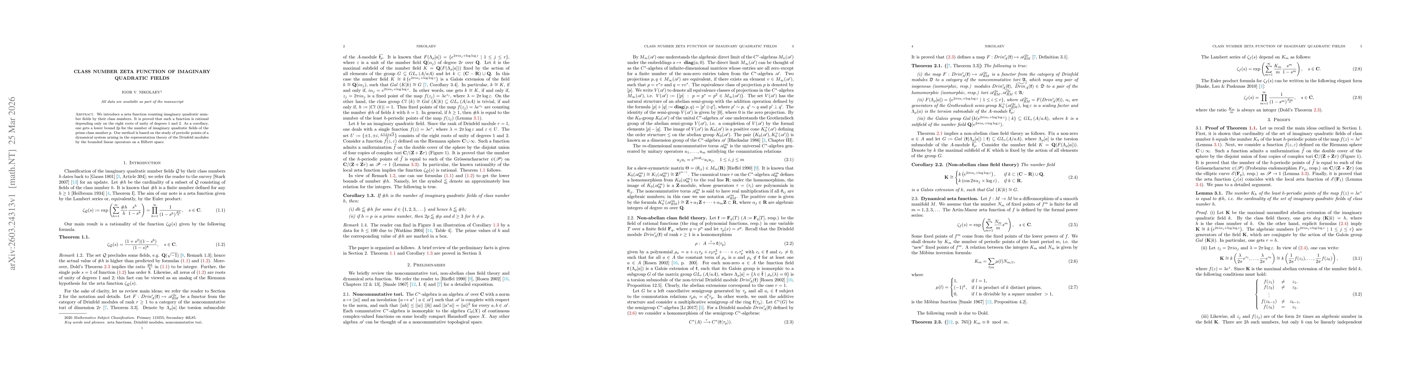 Thumbnail for Class number zeta function of imaginary quadratic fields