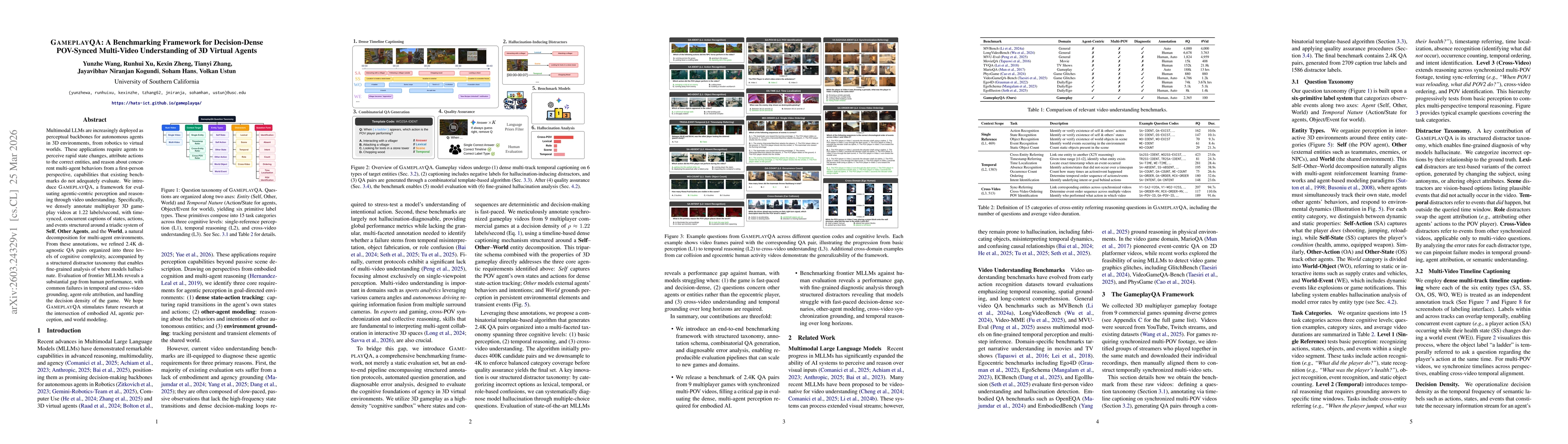 Thumbnail for GameplayQA: A Benchmarking Framework for Decision-Dense POV-Synced Multi-Video Understanding of 3D Virtual Agents