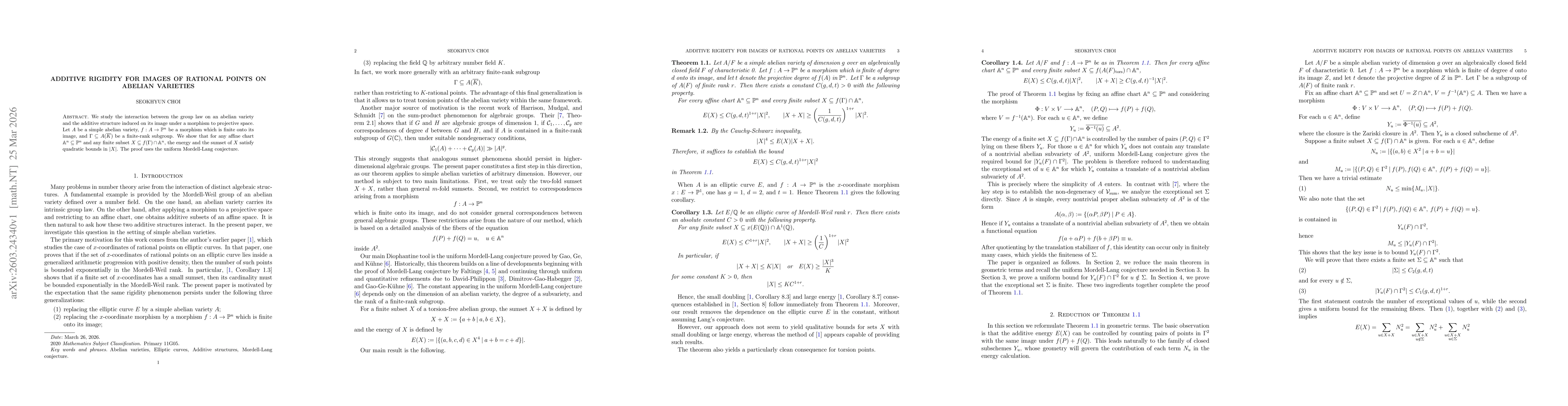 Thumbnail for Additive Rigidity for Images of Rational Points on Abelian Varieties