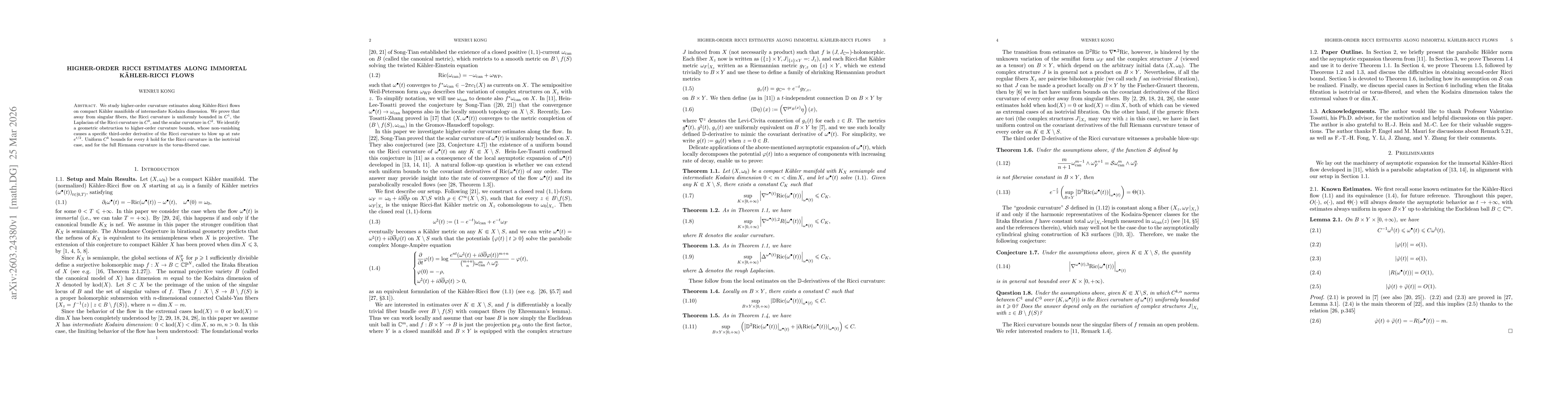 Thumbnail for Higher-order Ricci estimates along immortal Kähler-Ricci flows