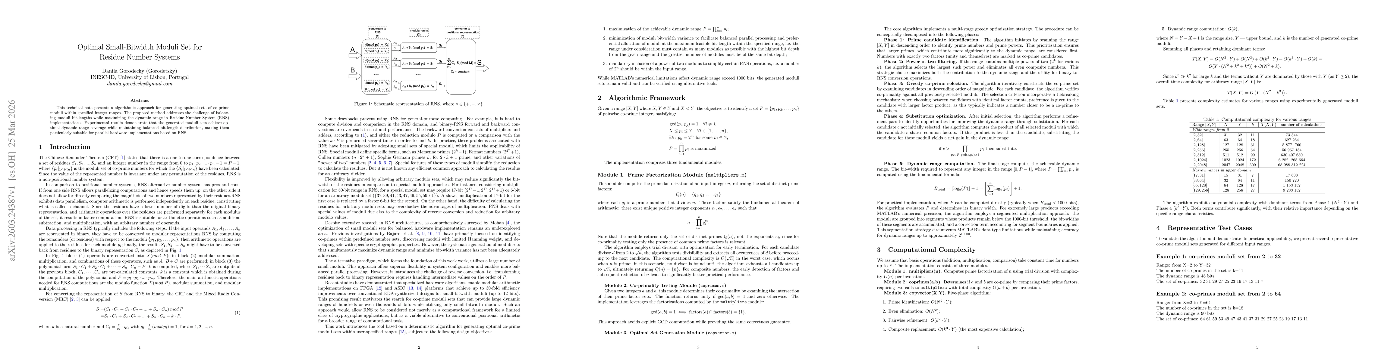 Thumbnail for Optimal Small-Bitwidth Moduli Set for Residue Number Systems