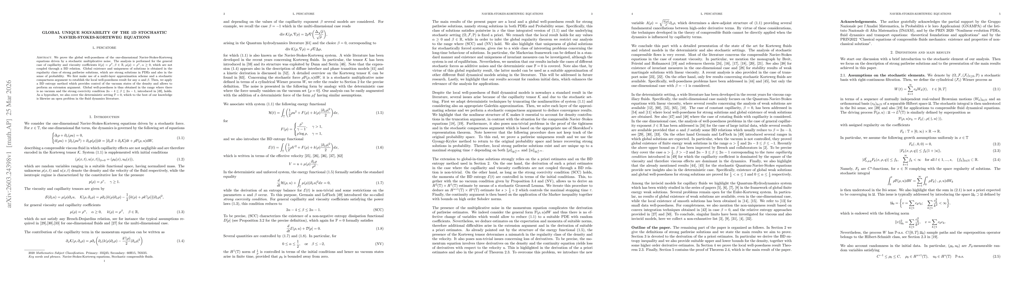 Thumbnail for Global unique solvability of the 1D stochastic Navier-Stokes-Korteweg equations