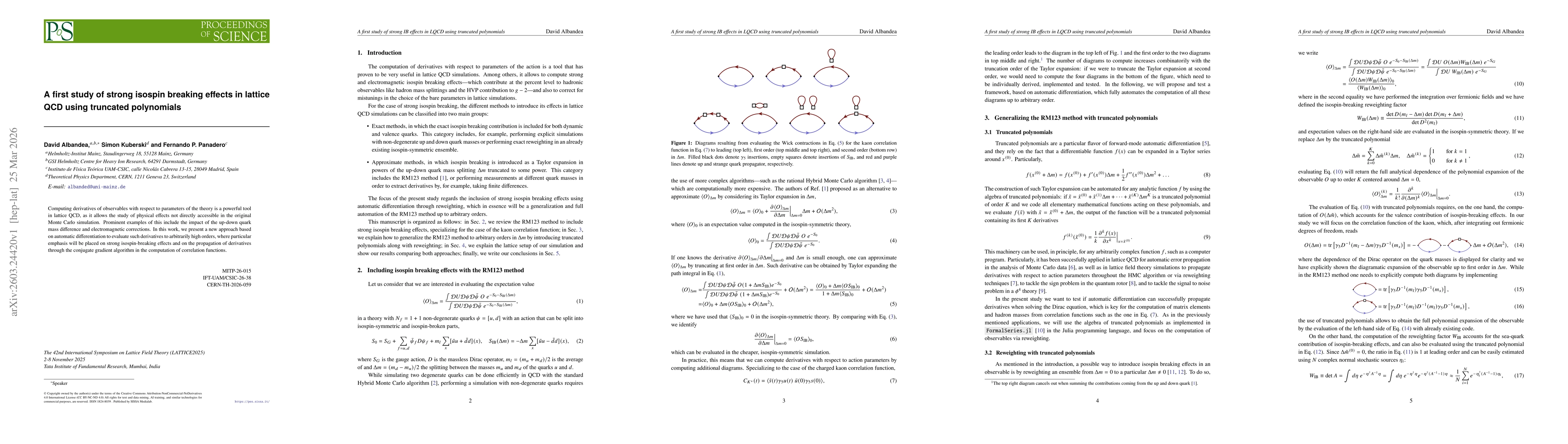 Thumbnail for A first study of strong isospin breaking effects in lattice QCD using truncated polynomials