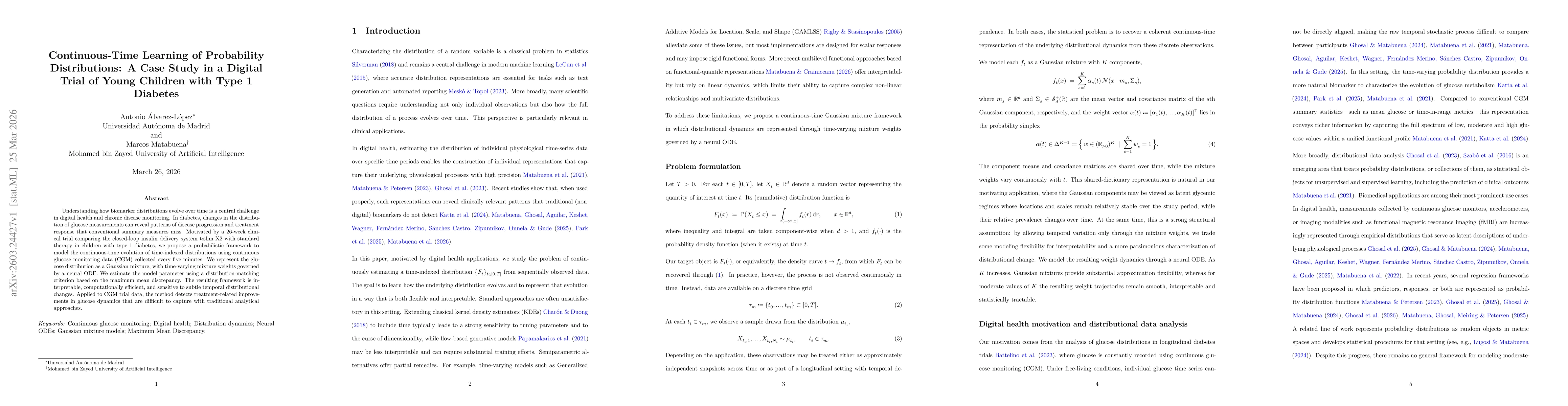 Thumbnail for Continuous-Time Learning of Probability Distributions: A Case Study in a Digital Trial of Young Children with Type 1 Diabetes