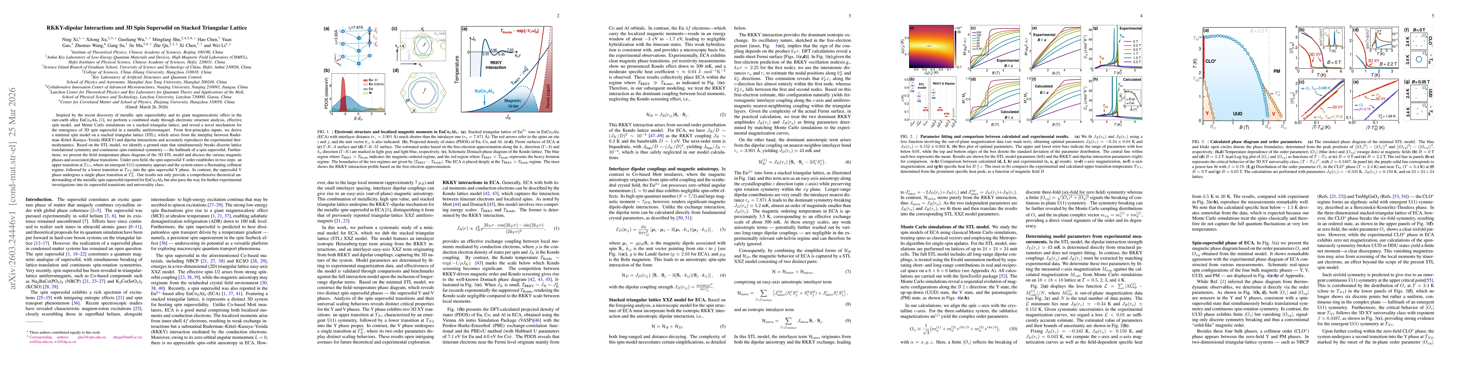 Thumbnail for RKKY-dipolar Interactions and 3D Spin Supersolid on Stacked Triangular Lattice