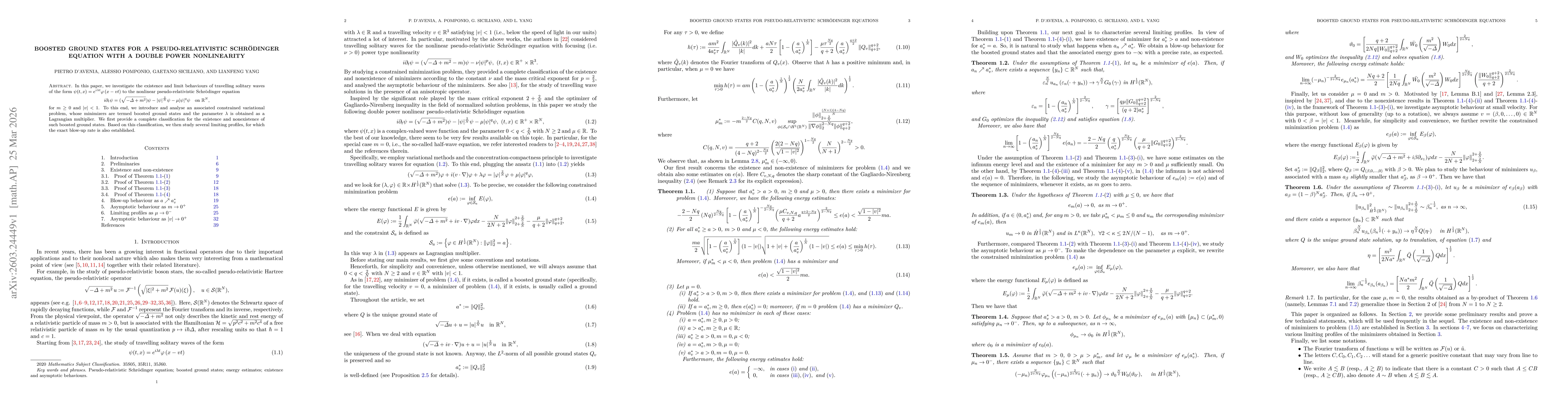 Thumbnail for Boosted Ground States for a Pseudo-Relativistic Schrödinger Equation with a double power nonlinearity