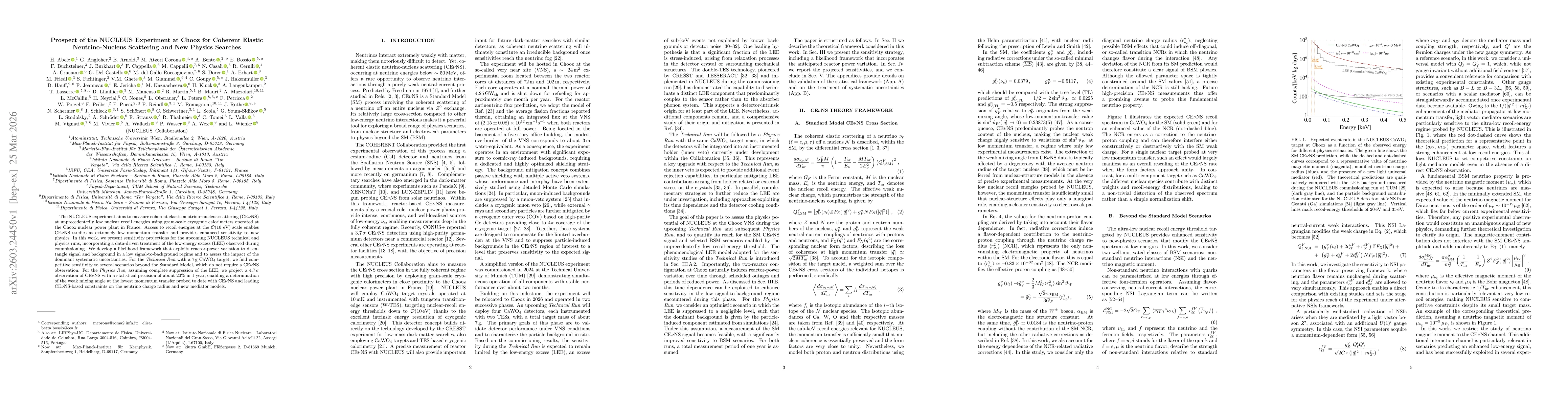 Thumbnail for Prospect of the NUCLEUS Experiment at Chooz for Coherent Elastic Neutrino-Nucleus Scattering and New Physics Searches