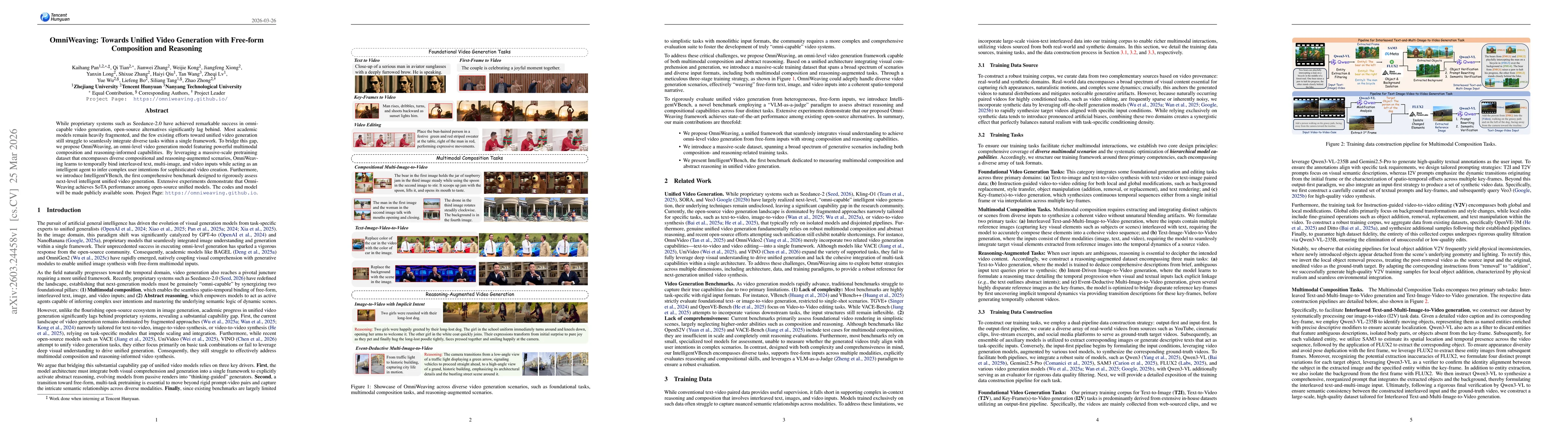 Thumbnail for OmniWeaving: Towards Unified Video Generation with Free-form Composition and Reasoning