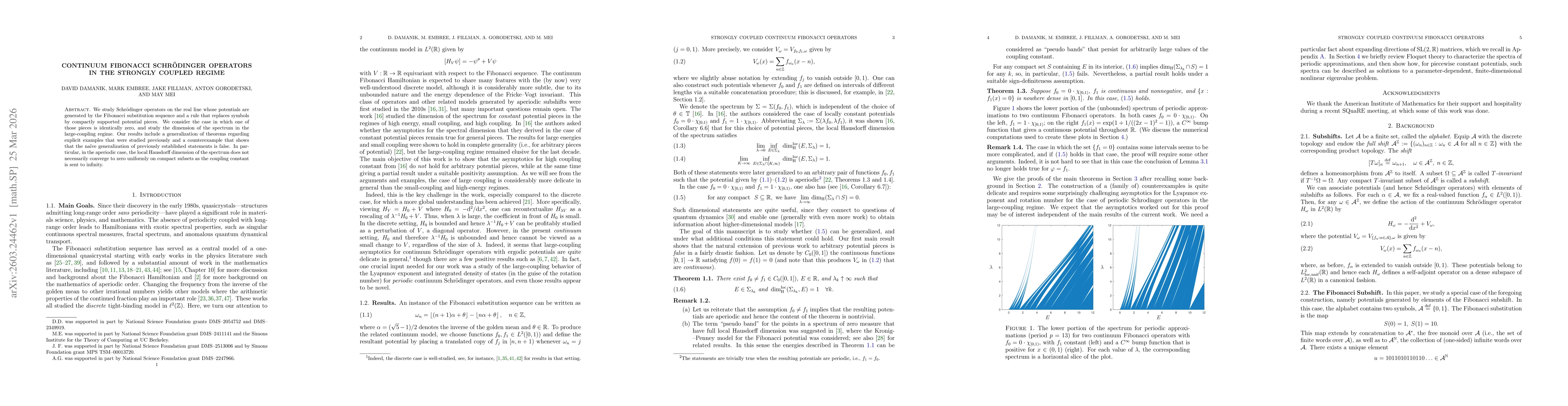 Thumbnail for Continuum Fibonacci Schrödinger Operators in the Strongly Coupled Regime