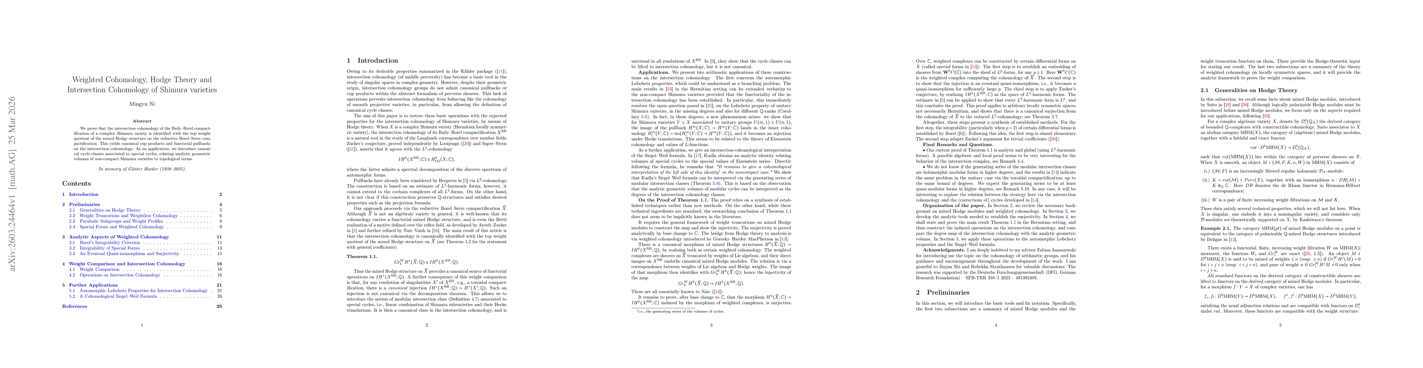 Thumbnail for Weighted Cohomology, Hodge Theory and Intersection Cohomology of Shimura varieties