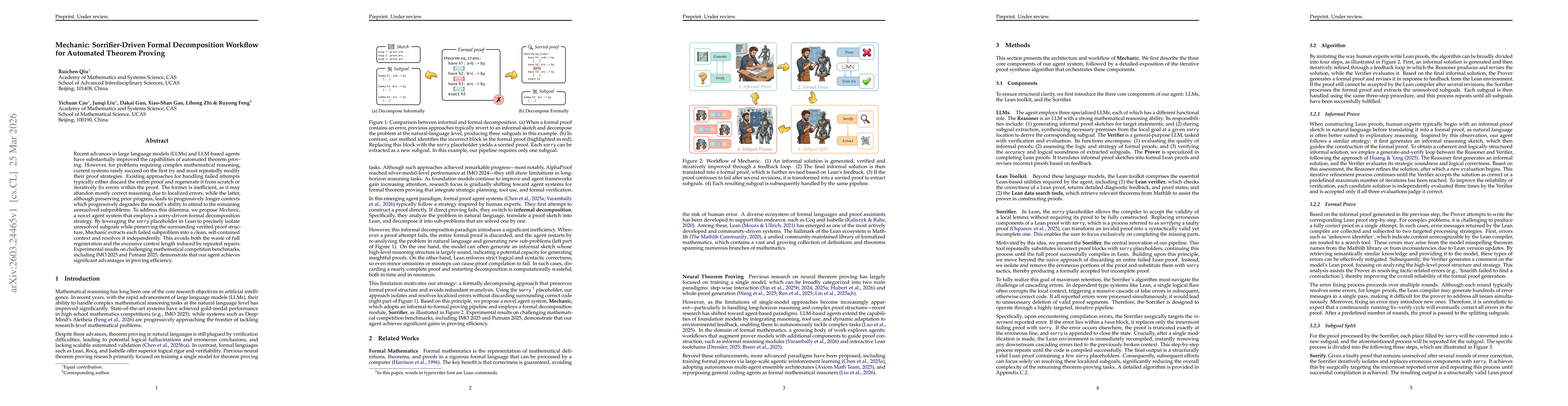 Thumbnail for Mechanic: Sorrifier-Driven Formal Decomposition Workflow for Automated Theorem Proving
