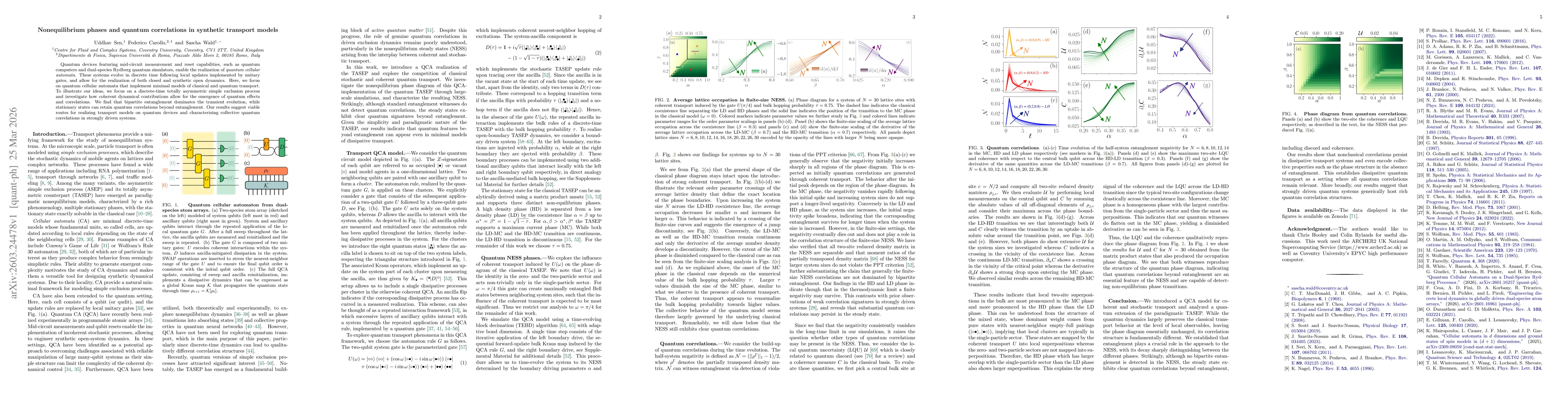 Thumbnail for Nonequilibrium phases and quantum correlations in synthetic transport models