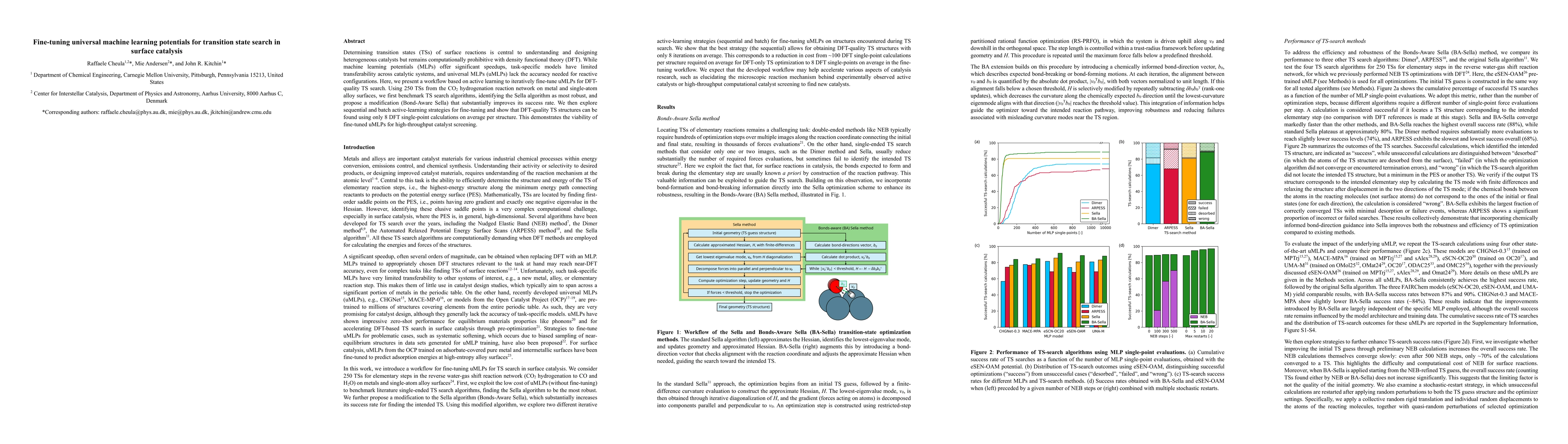 Thumbnail for Fine-tuning universal machine learning potentials for transition state search in surface catalysis