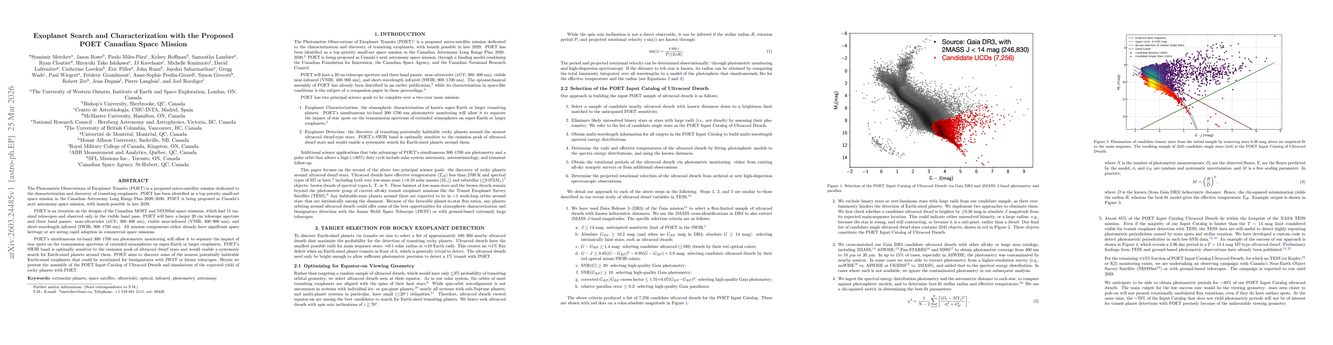 Thumbnail for Exoplanet Search and Characterization with the Proposed POET Canadian Space Mission