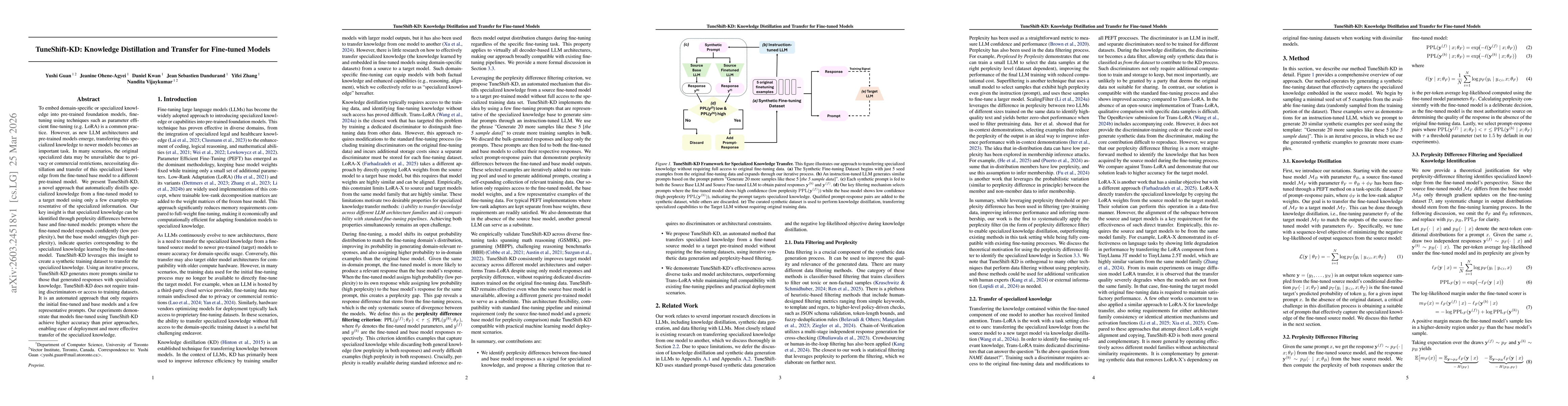 Thumbnail for TuneShift-KD: Knowledge Distillation and Transfer for Fine-tuned Models