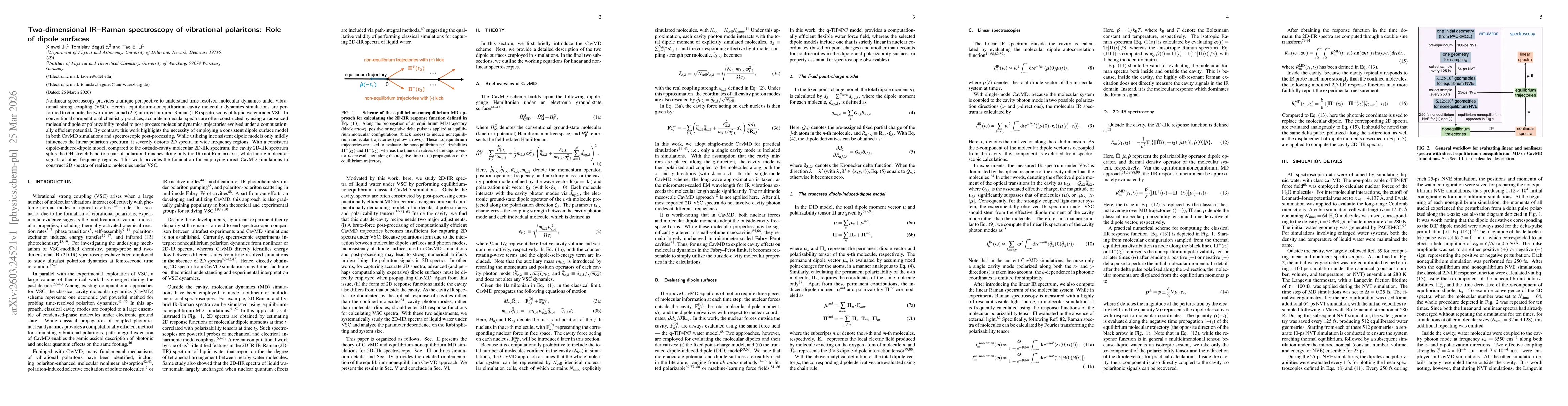 Thumbnail for Two-dimensional IR-Raman spectroscopy of vibrational polaritons: Role of dipole surfaces