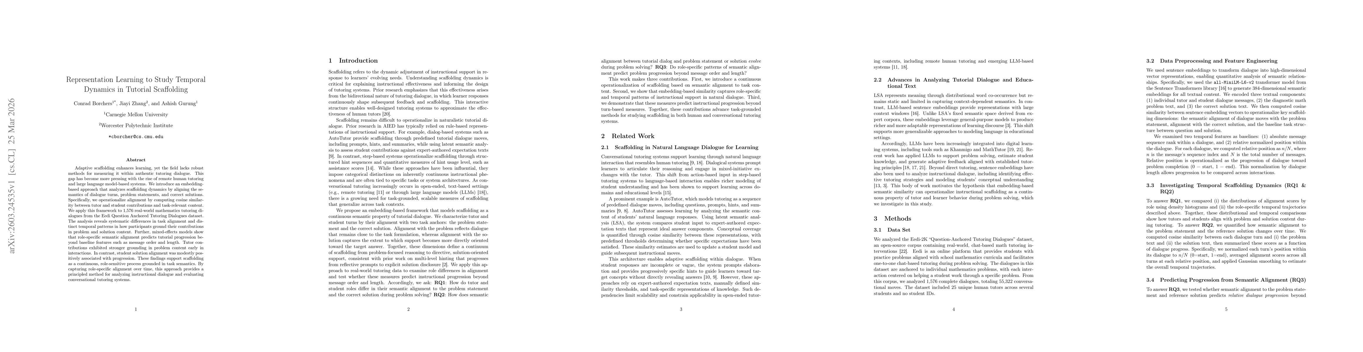 Thumbnail for Representation Learning to Study Temporal Dynamics in Tutorial Scaffolding
