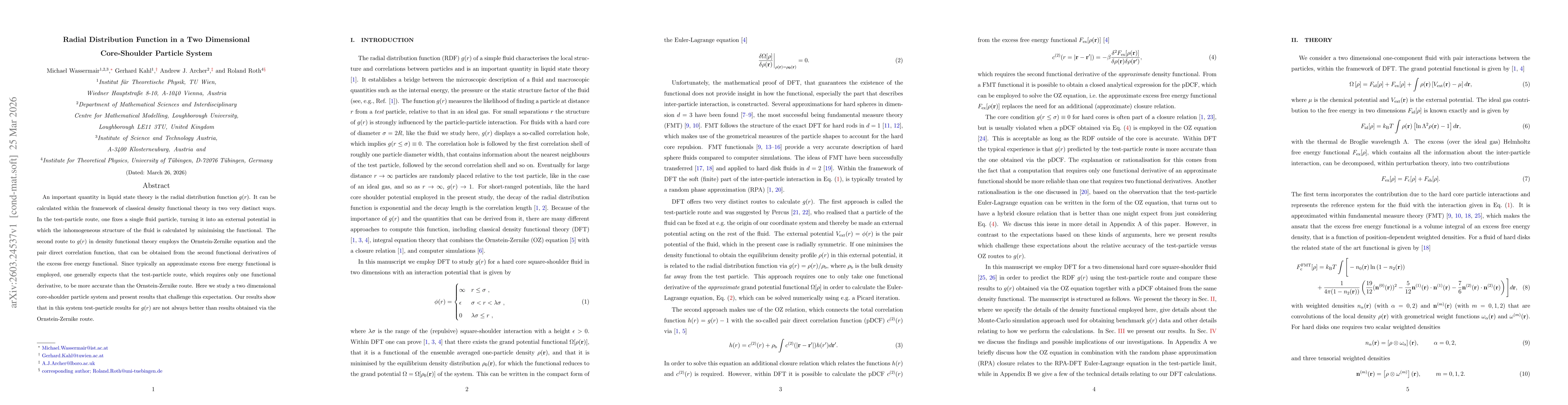 Thumbnail for Radial Distribution Function in a Two Dimensional Core-Shoulder Particle System