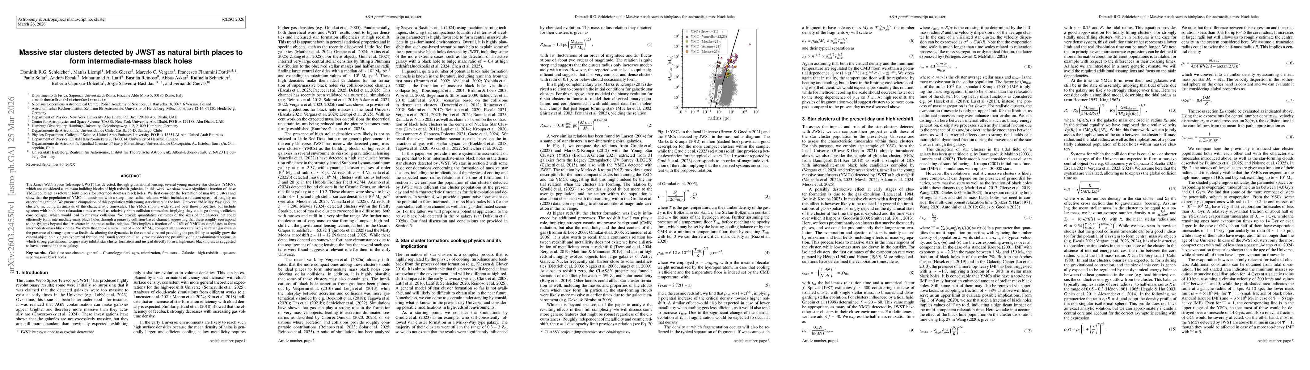 Thumbnail for Massive star clusters detected by JWST as natural birth places to form intermediate-mass black holes