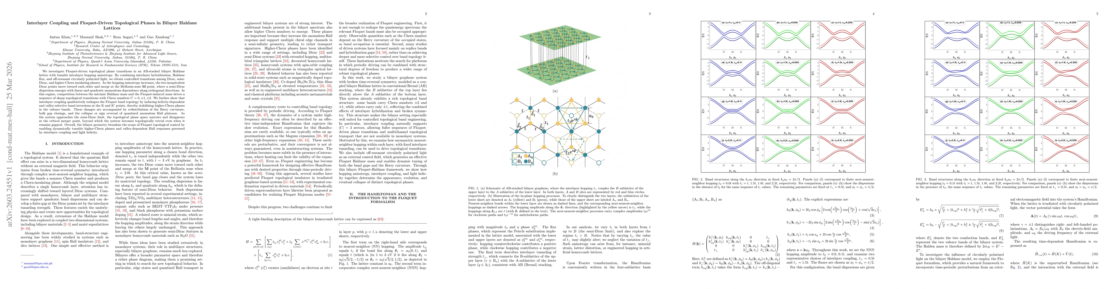 Thumbnail for Interlayer Coupling and Floquet-Driven Topological Phases in Bilayer Haldane Lattices