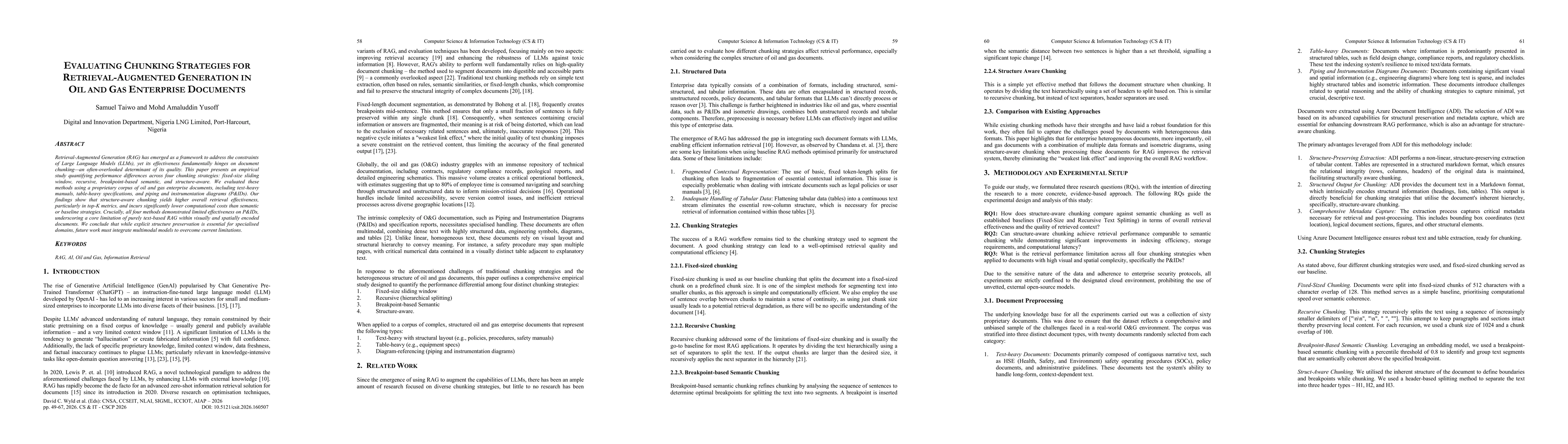 Thumbnail for Evaluating Chunking Strategies For Retrieval-Augmented Generation in Oil and Gas Enterprise Documents