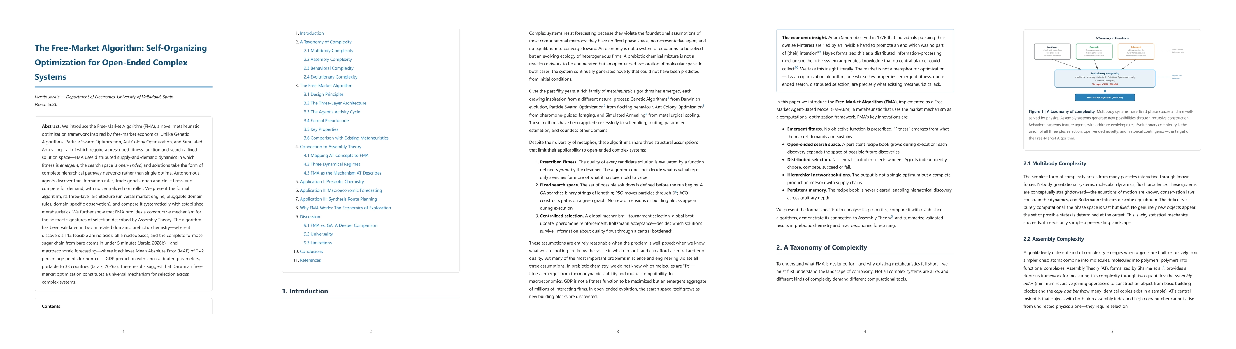 Thumbnail for The Free-Market Algorithm: Self-Organizing Optimization for Open-Ended Complex Systems
