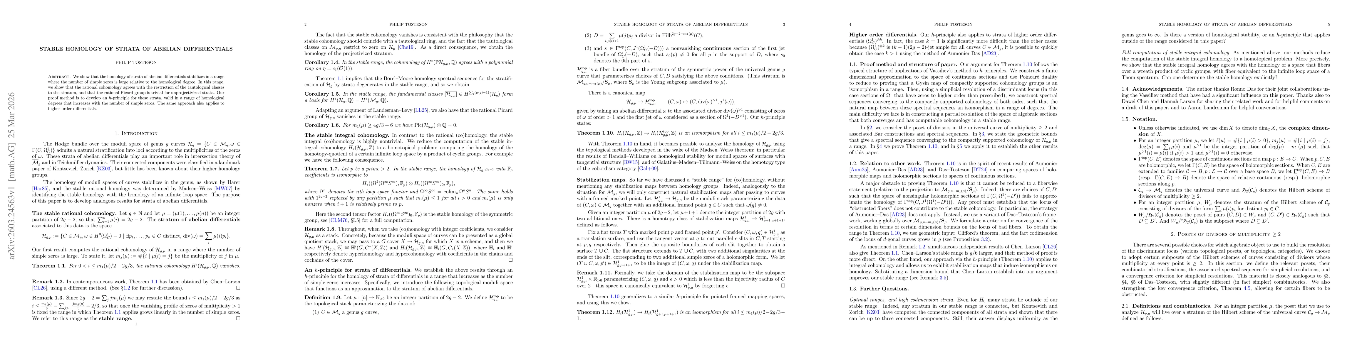 Thumbnail for Stable homology of strata of abelian differentials