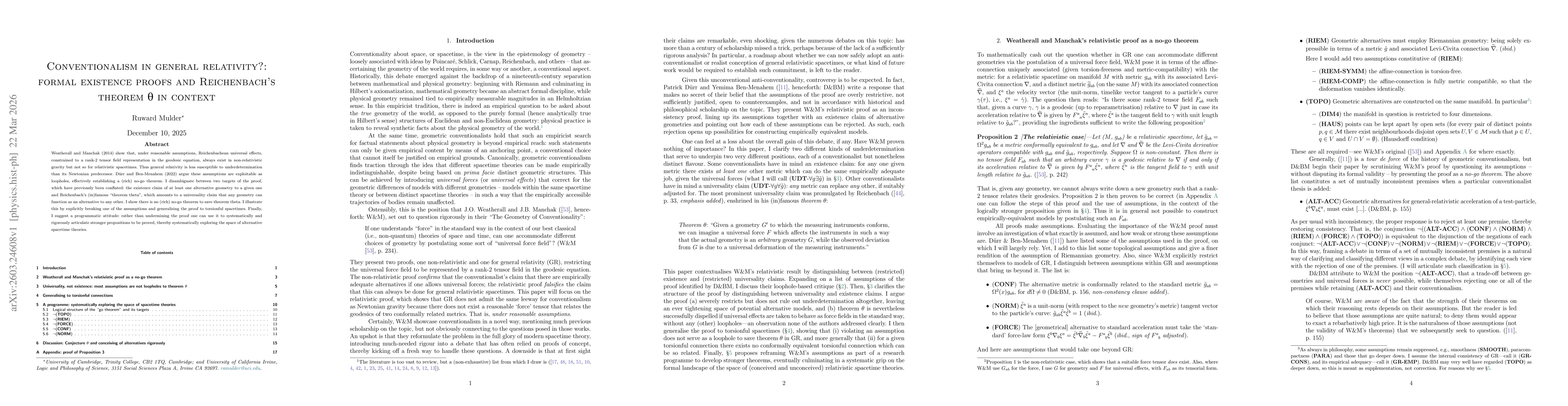 Thumbnail for Conventionalism in general relativity?: formal existence proofs and Reichenbach's theorem θ in context
