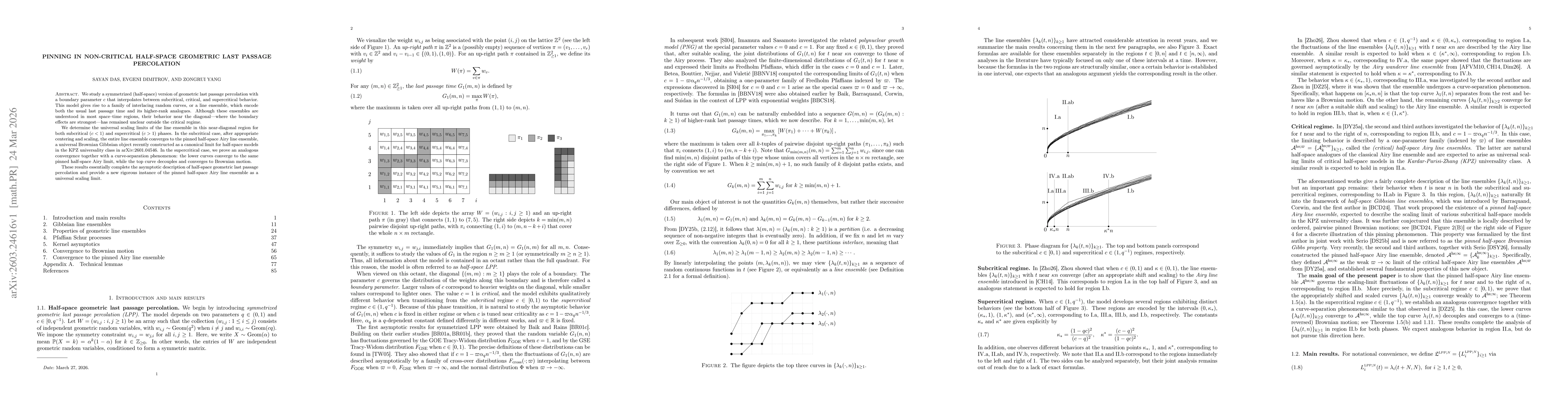 Thumbnail for Pinning in non-critical half-space geometric last passage percolation