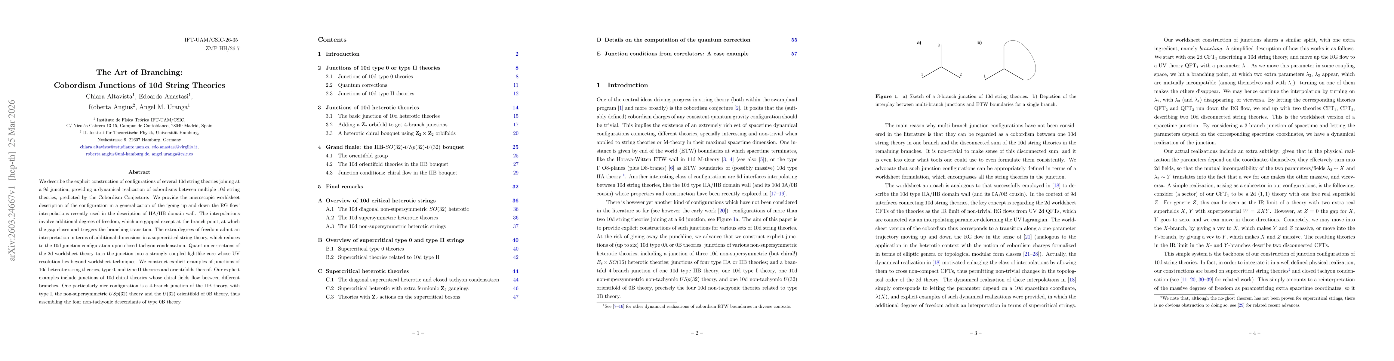 Thumbnail for The Art of Branching: Cobordism Junctions of 10d String Theories