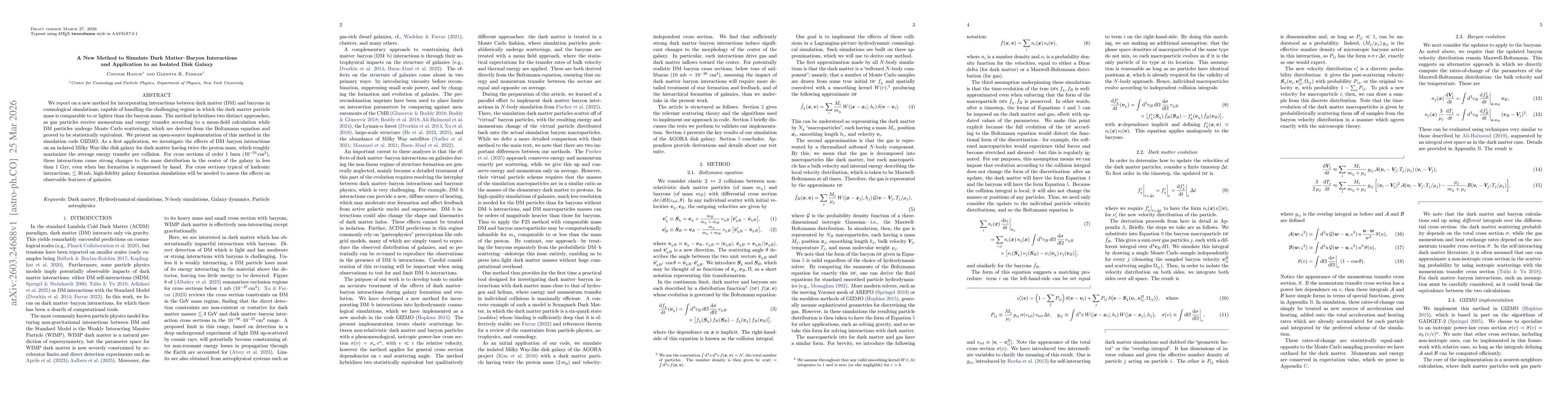 Thumbnail for A New Method to Simulate Dark Matter-Baryon Interactions and Application to an Isolated Disk Galaxy