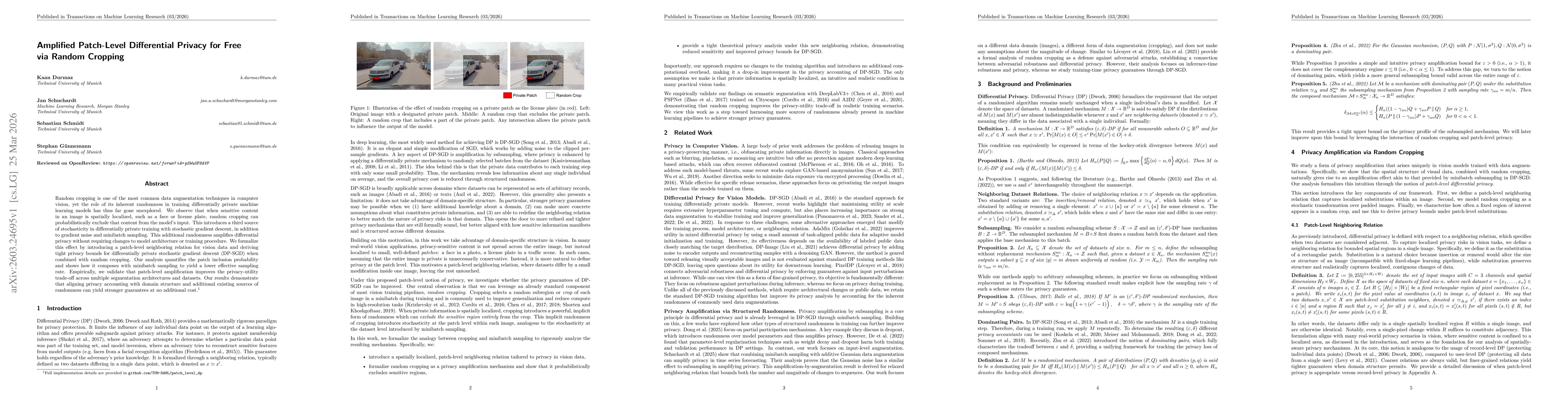Thumbnail for Amplified Patch-Level Differential Privacy for Free via Random Cropping