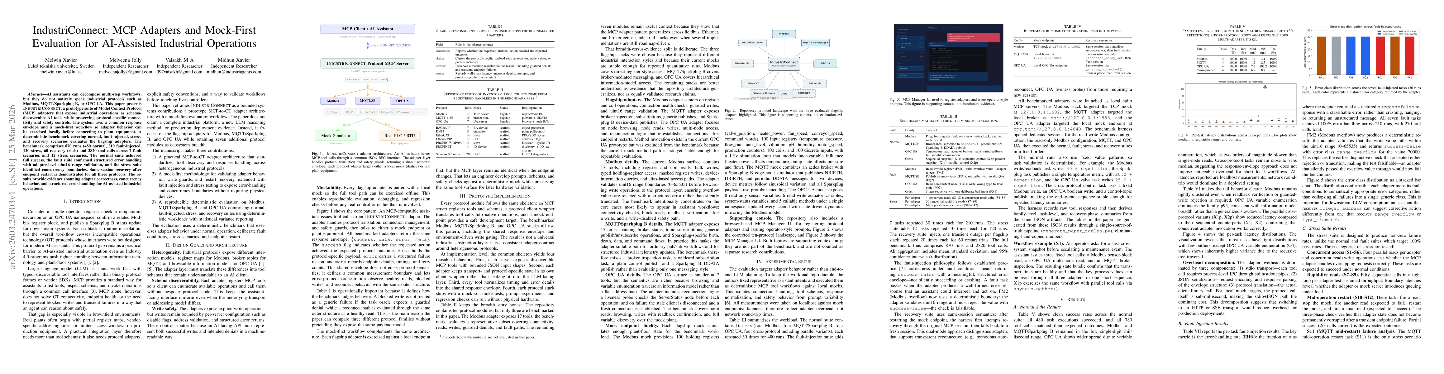 Thumbnail for IndustriConnect: MCP Adapters and Mock-First Evaluation for AI-Assisted Industrial Operations