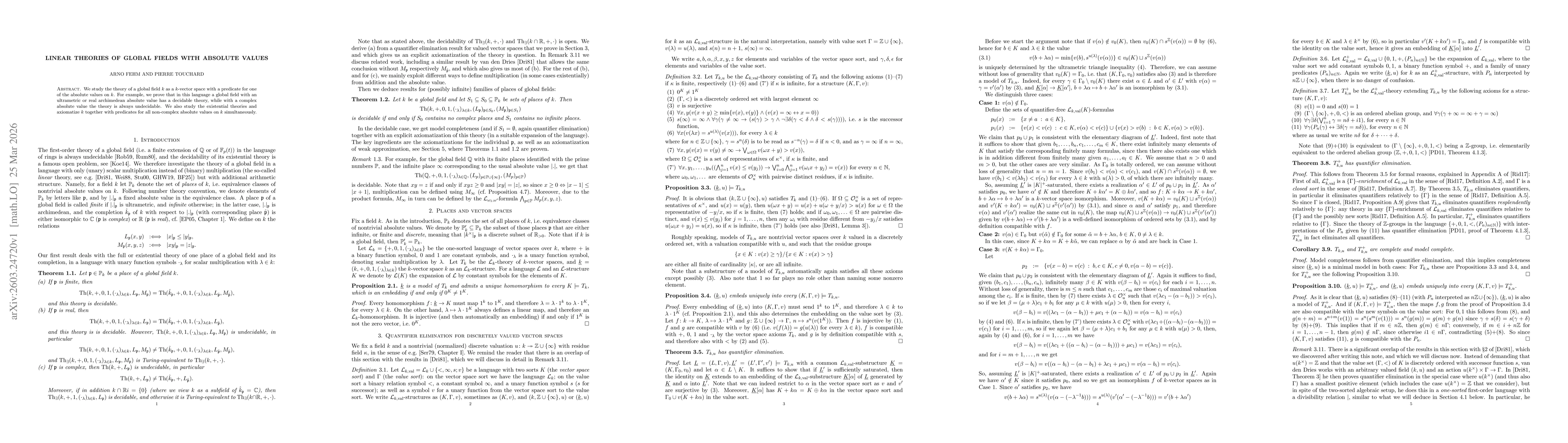 Thumbnail for Linear theories of global fields with absolute values